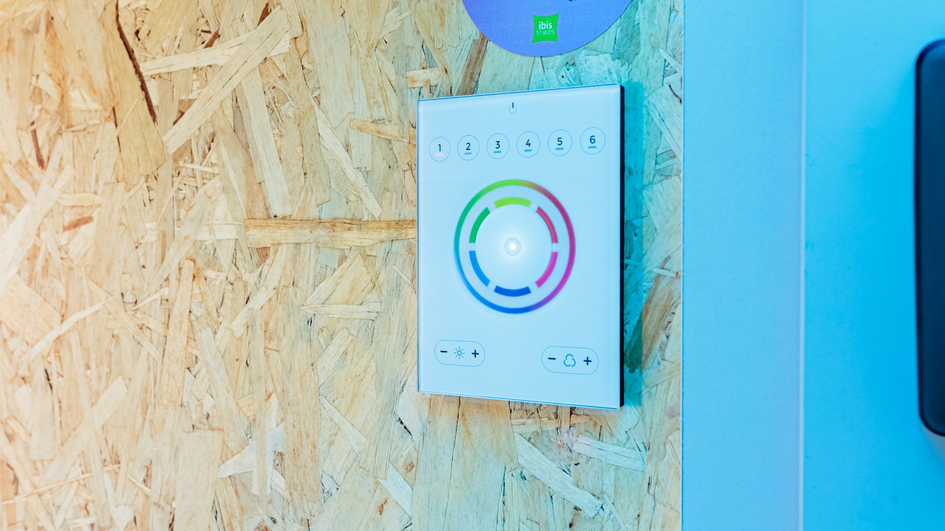 Panel that lets you adjust air ventilation and color your stay with custom LED lighting